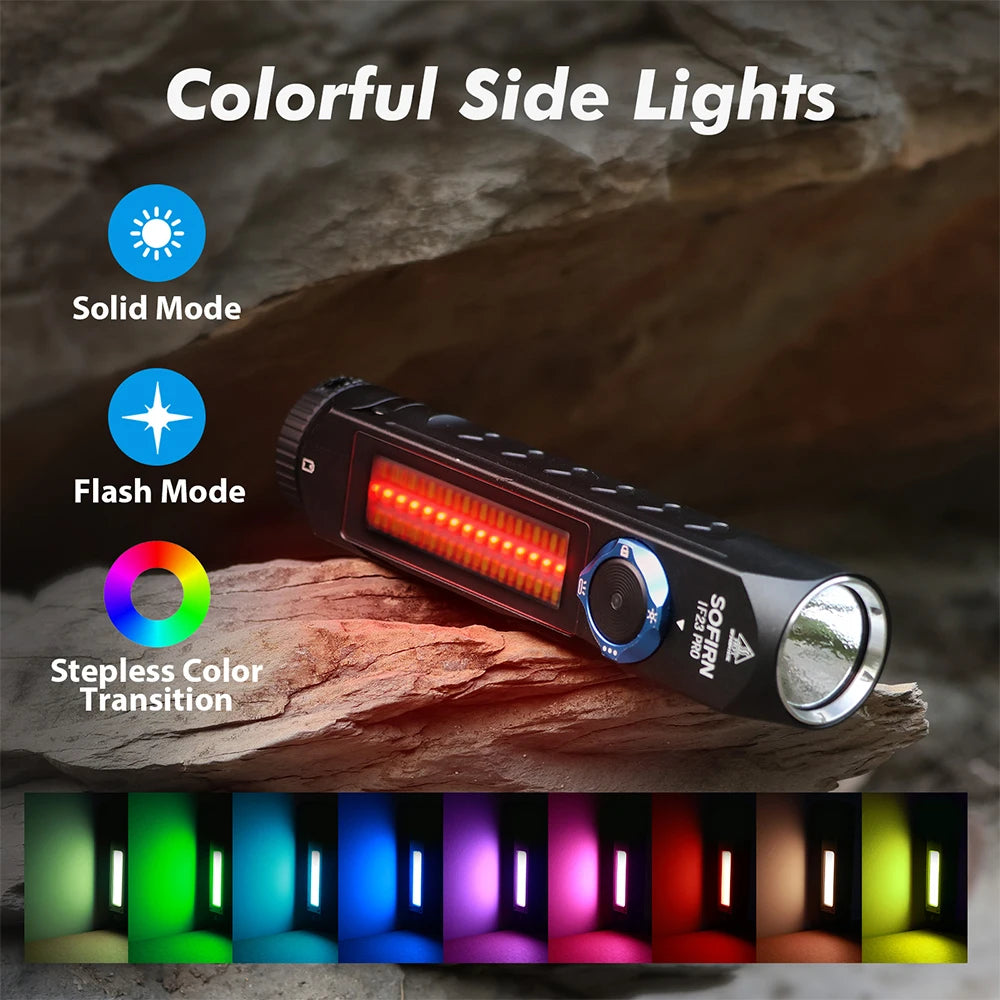 Sofirn IF23 PRO RGB LED Flashlight 5000lm XHP70B USB C