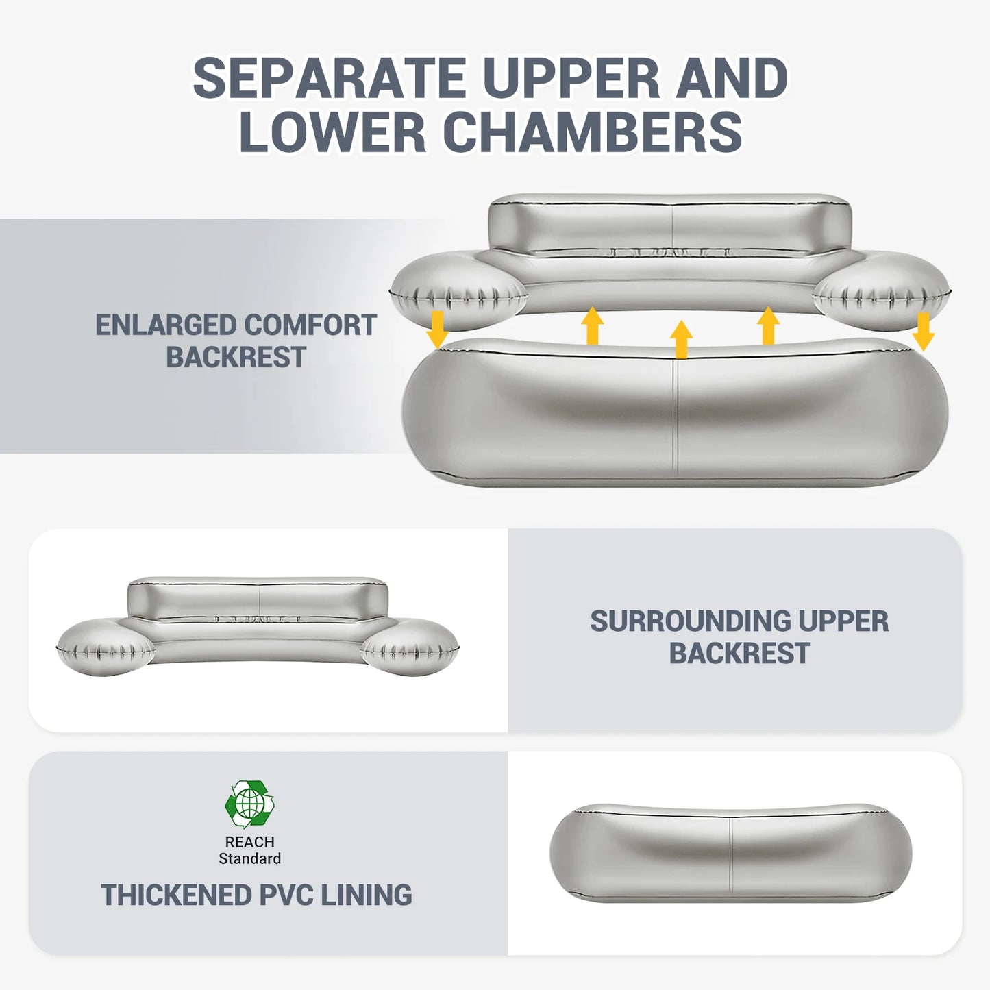 KingCamp Portable Double Air Couch Inflatable Lounger for Outdoors
