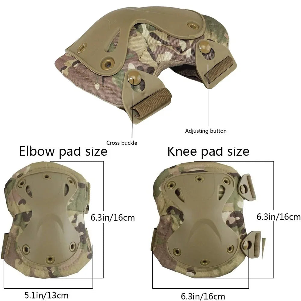 2 Pairs Set Tactical Knee Pad Elbow Protector For Airsoft