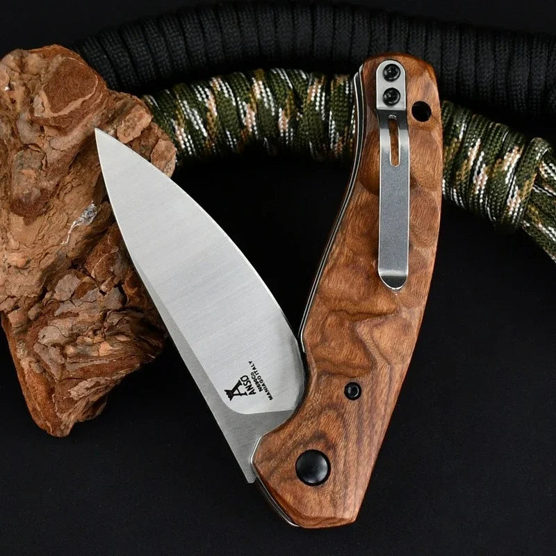 DIY Supplies D2 Steel Folding Knife With Rosewood Handle